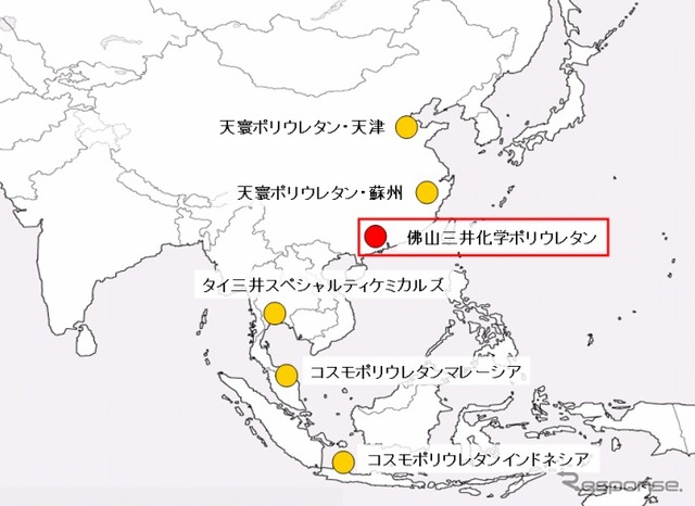 佛山三井化学ポリウレタン 位置図