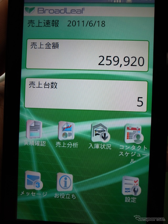 ブロードリーフが開発中の経営管理アプリデモ画面