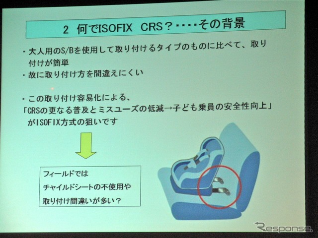 ［ISOFIX］チャイルドシートの装着率は2割