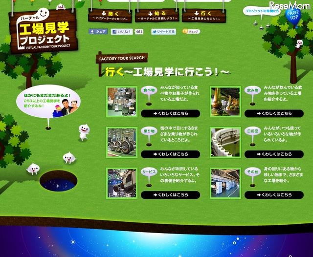 各社の工場見学サイトを紹介する「バーチャル工場見学プロジェクト」 バーチャル工場見学プロジェクト