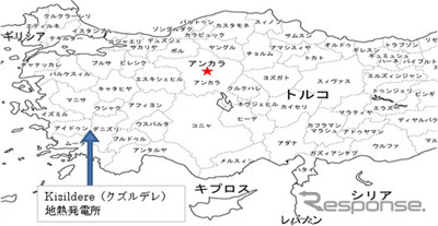 クズルデレ地熱発電所の地理関係
