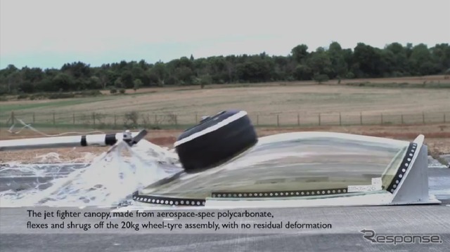 FIA(国際自動車連盟)が公開したポリカーボネート製キャノピーの衝撃耐久テスト映像