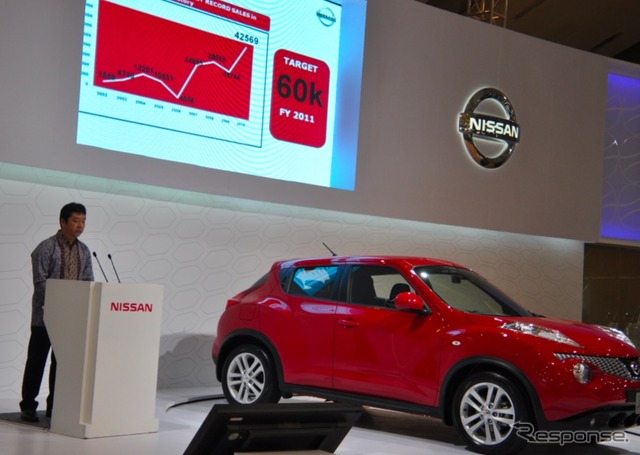 ジャカルタモーターショー11 日産プレスカンファレンスのようす