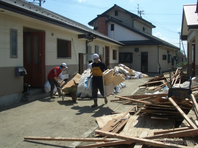 住友ゴム、被災地でボランティア活動を実施