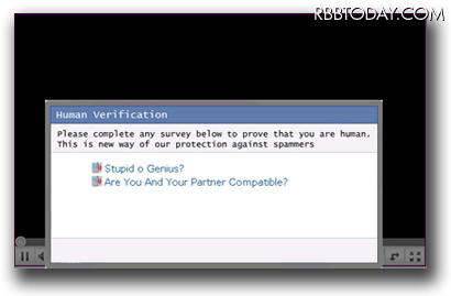 図4:「Human Verification」と称したウィンドウの例