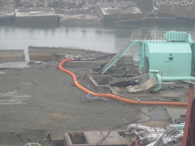 水中ポンプの設置状況(4月22日撮影)