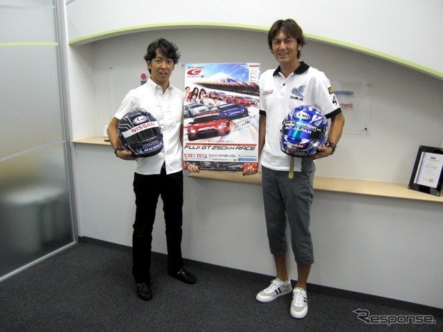 レスポンス編集部を訪問した柳田選手（向かって左）と谷口選手