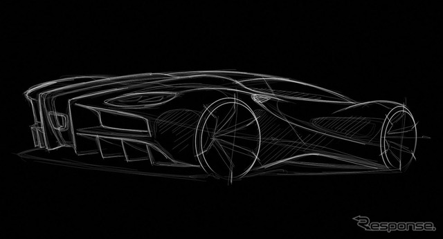 英国エタニティモータースの新型スーパーカーのティーザースケッチ