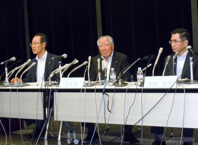 （写真：スズキ提携解消会見）