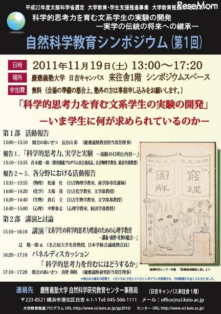 大学教育推進プログラム 自然科学教育シンポジウム（第1回）