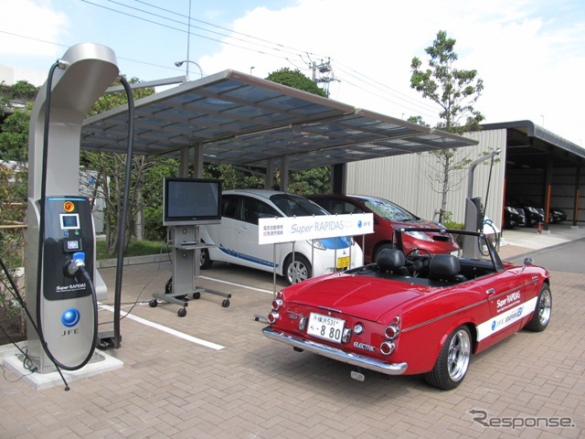 JFEエンジニアリングは28日、8分で80%の充電が可能な超急速充電器「Super RAPIDAS(スーパーラピダス)」の商品化に成功したと発表した。
