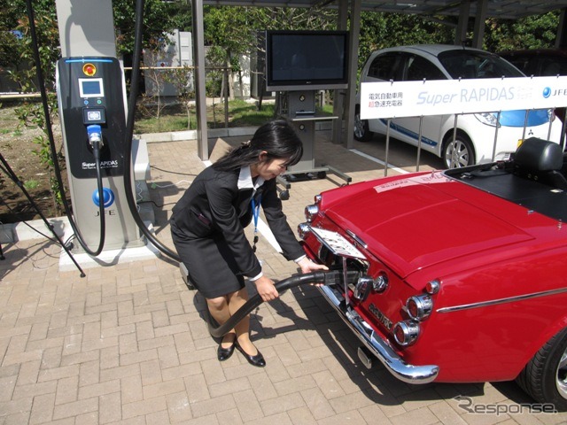 超急速充電器「Super RAPIDAS(スーパーラピダス)」の充電デモンストレーション