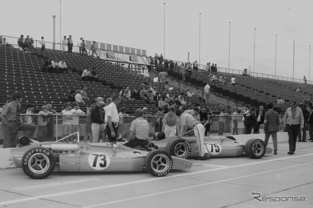 1970年、マクラーレンのマシン。マクラーレンは2年後、インディカーシリーズでコンストラクターズタイトルを得る。
