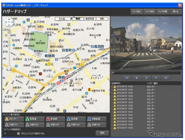 矢崎総業 ドライブレコーダー『YAZAC-eye3Lite』解析ソフト