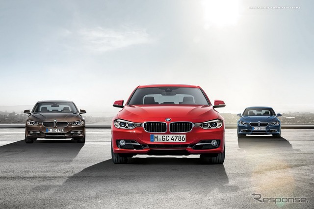 新型BMW3シリーズ(左からモダンライン、スポーツライン、ラグジュアリーライン)