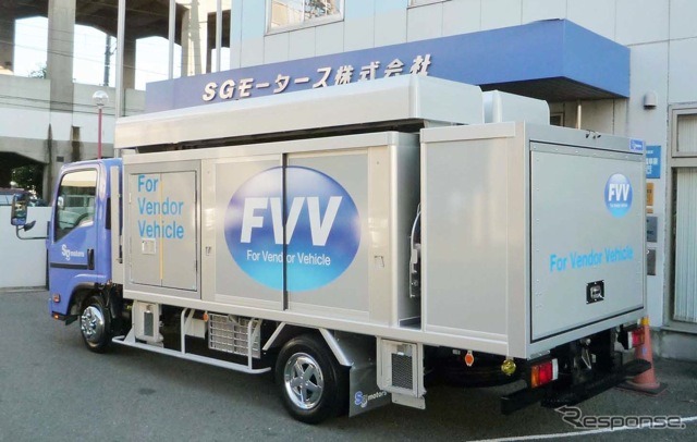 【東京トラックショー11】温度管理機能付ボトラーカー SGモータースが開発