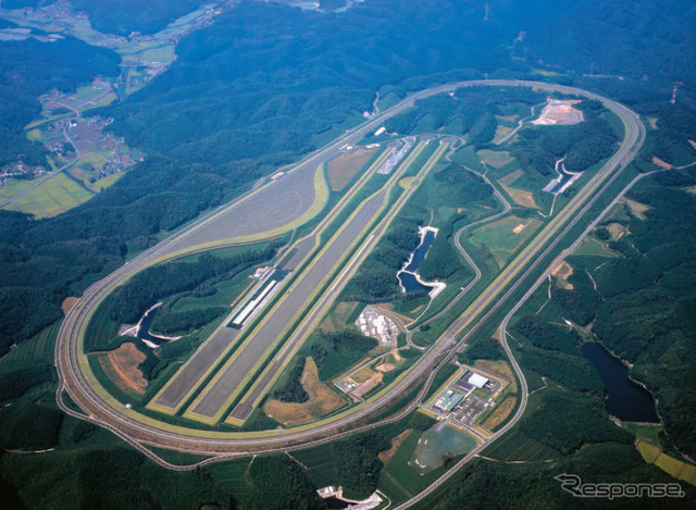 2005年に新設された城里テストコース。谷田部時代と同様に、5.5kmの高速周回路をもつ