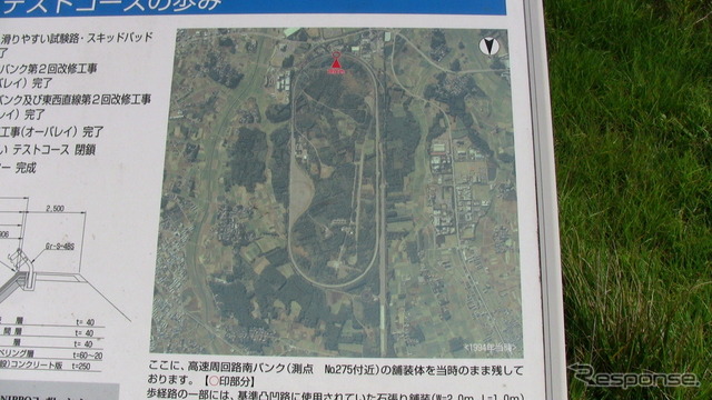 かつての谷田部高速試験場の空撮写真
