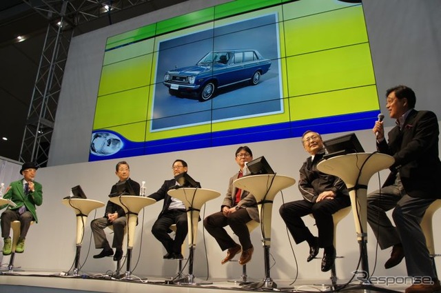 益子社長が初めて新車に乗った車は、日産サニー。
