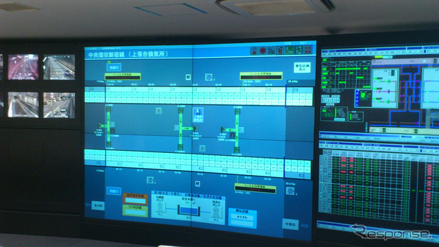 とくに気を配っているのが10km以上の長さとなる山手トンネル。25m単位で情報の管理ができ、万一の火災に対しても遠隔操作で消火活動ができる