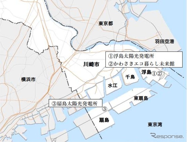 川崎市臨海部に建設された「扇島太陽光発電所」