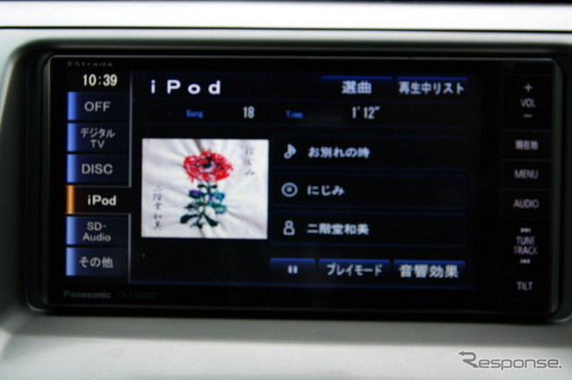 iPodの再生画面も、ジャケットが表示される
