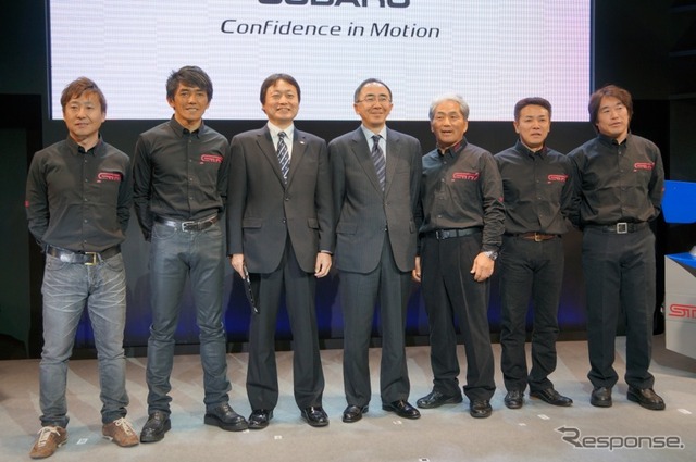 東京オートサロンで、スバル 2012年モータースポーツ活動の概要発表会が行われた。
