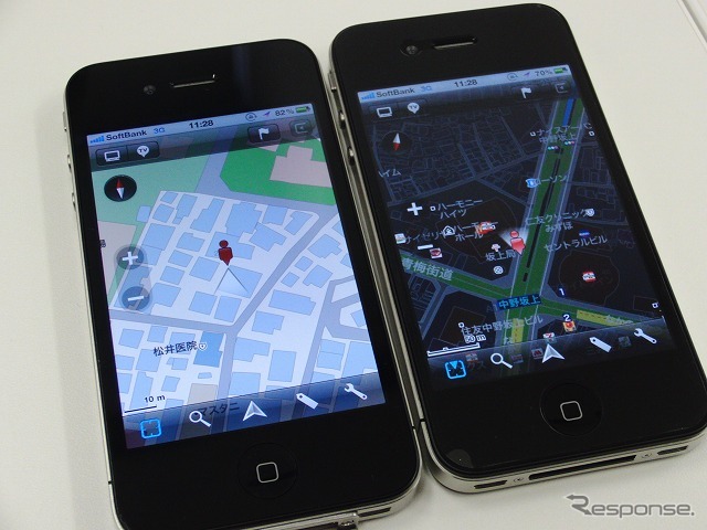 MapFan 画面を表示している iPhone(イメージ)