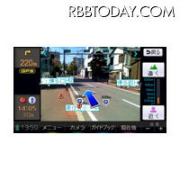 カメラに写る実写の街並みにナビを表示する新「街並みスコープ」のイメージ