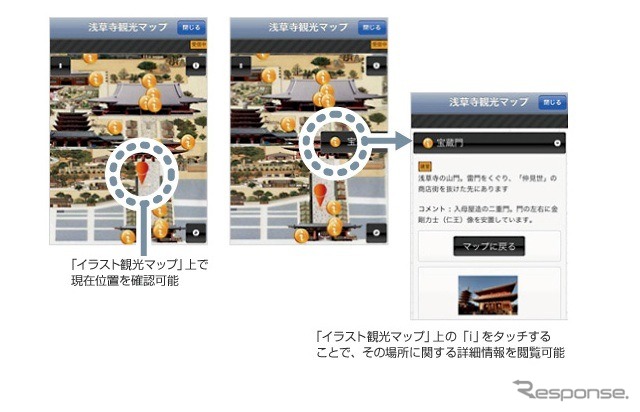 「イラスト観光マップ」利用イメージ