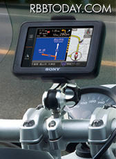 NV-U3をバイクに取り付ける詳細画像