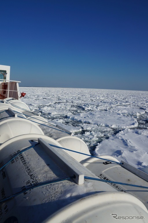 北海道網走の流氷船 オーロラ号 が3月31日まで運行中（撮影日：1月25日）