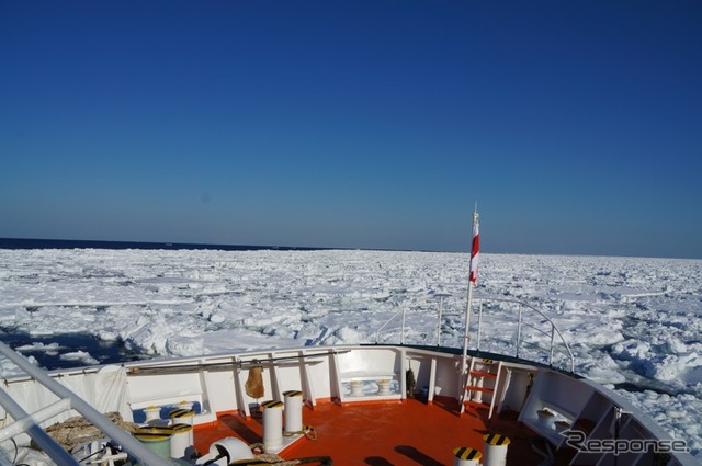 北海道網走の流氷船 オーロラ号 が3月31日まで運行中（撮影日：1月25日）