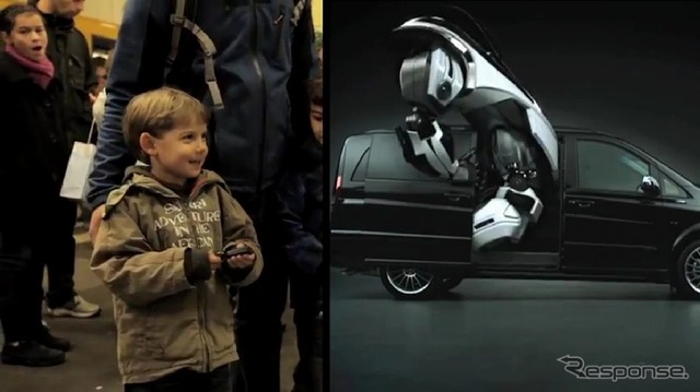 ドイツ・ベルリンで行われたメルセデスベンツVクラスのキャンペーン、「KEY TO VIANO」(動画キャプチャー)