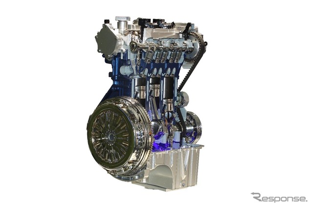 排気量1.0リットルの3気筒直噴ガソリンターボエンジン、1.0エコブースト。現在の最大出力は100psまたは125ps。