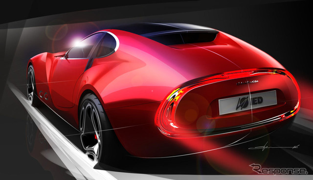 イタリアの名車、チシタリア202へのオマージュとして製作されるコンセプトカー、チシタリア202 Eのデザインスケッチ