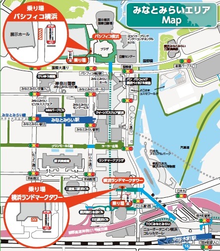 かながわEVタクシープロジェクト、横浜市みなとみらい地区EVタクシー臨時専用乗り場