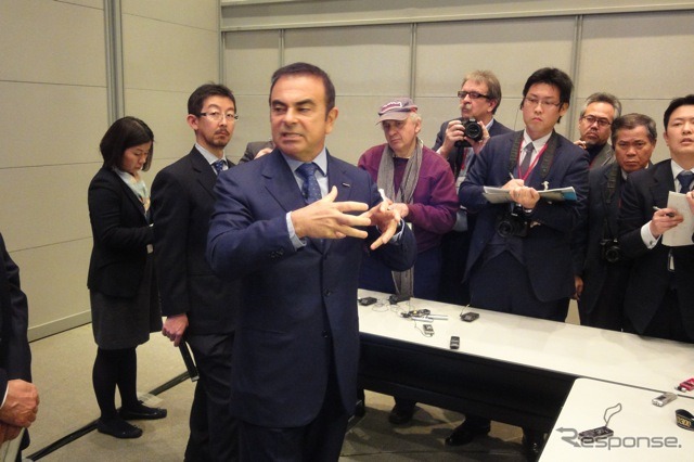 ゴーンCEO（2月27日、日産テクニカルセンター30周年記念式典）