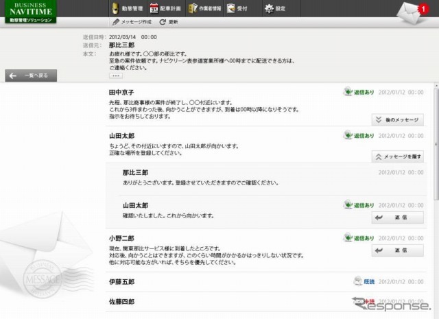 ビジネスナビタイム 動態管理ソリューション 