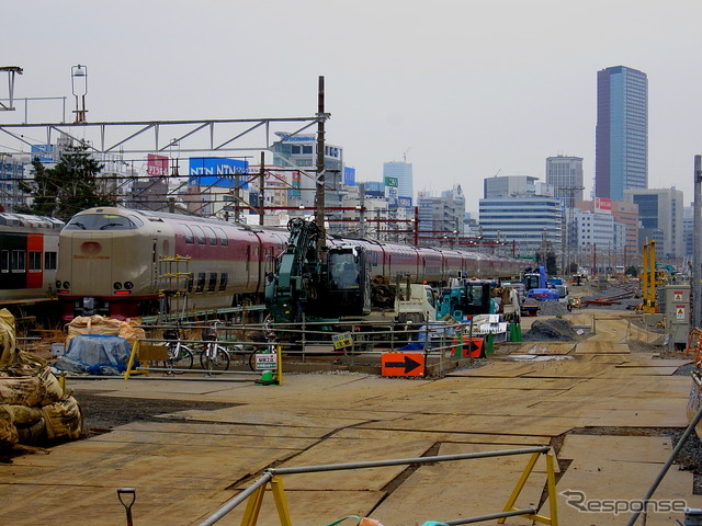 工事中の田町車両センター