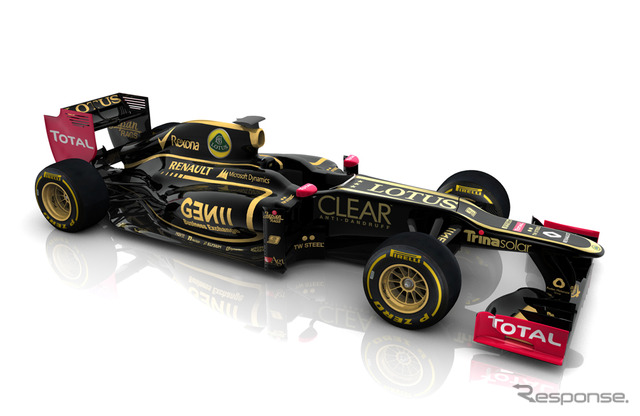 マイクロソフトダイナミクスのロゴが掲げられたロータスF1チームのE20