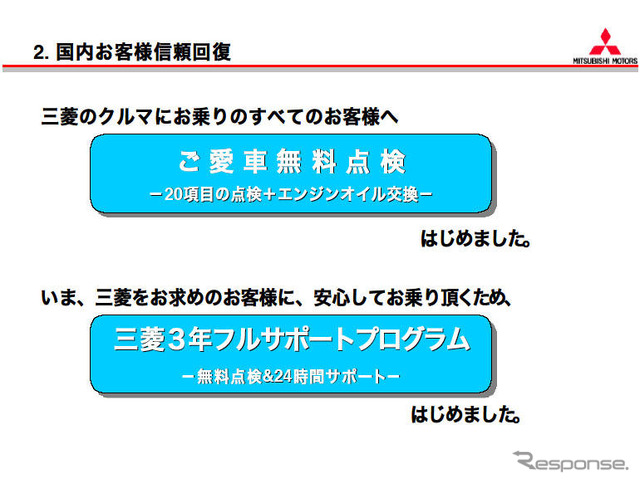 【三菱再建計画】信頼回復のためのフルサポートプログラム