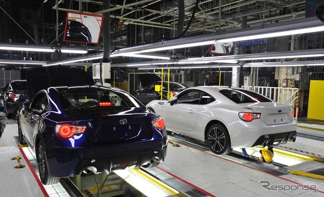 富士重工業、スバルBRZ/トヨタ86のラインオフ式を実施(3月16日)