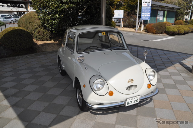群馬製作所本工場の入口横にあるスバル360