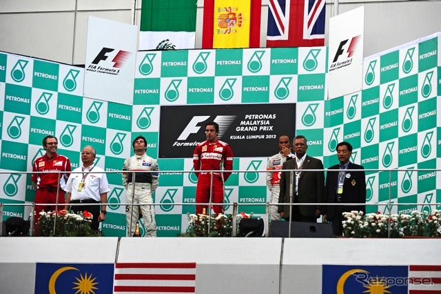 F1マレーシアGP表彰台(3月25日)