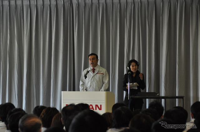 日産いわき工場　ゴーン社長視察