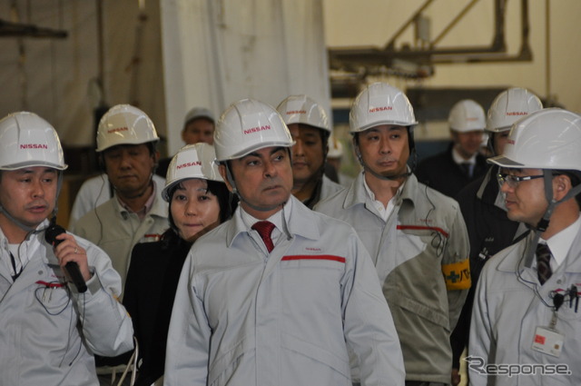 日産いわき工場　ゴーン社長視察