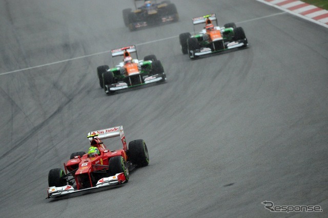 マッサ（写真先頭、フェラーリ。3月25日、F1マレーシアGP）
