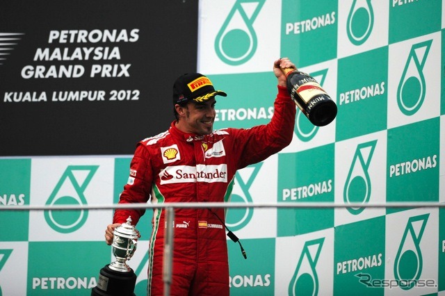 アロンソ（フェラーリ。3月25日、F1マレーシアGP）