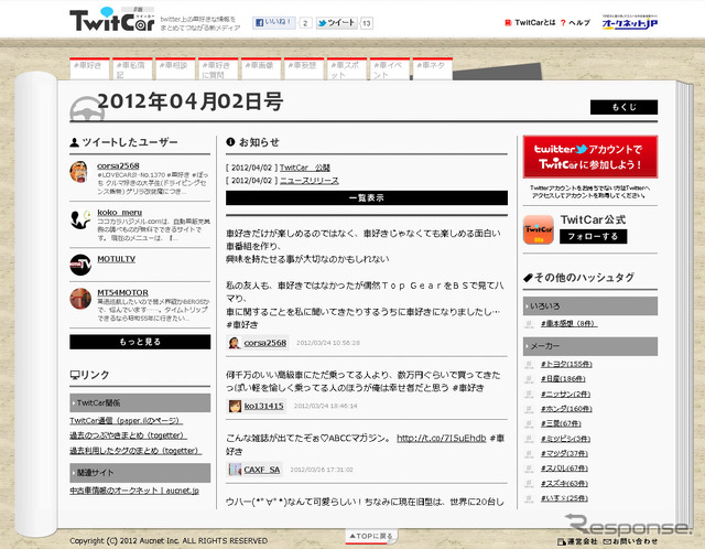 オークネット コミュニティ支援サービス TwitCar